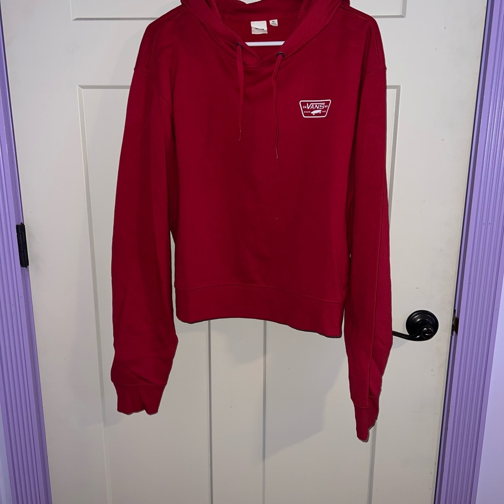 Vans Red Long Sleeve Crop Hoodie